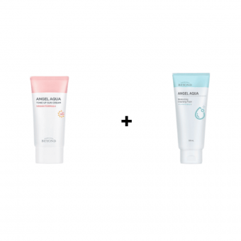 BEYOND Angel Aqua Tone Up Sun Cream SPF50+ PA+++ 50ml + BEYOND Angel Aqua Moisture Cleansing Foam 300ml