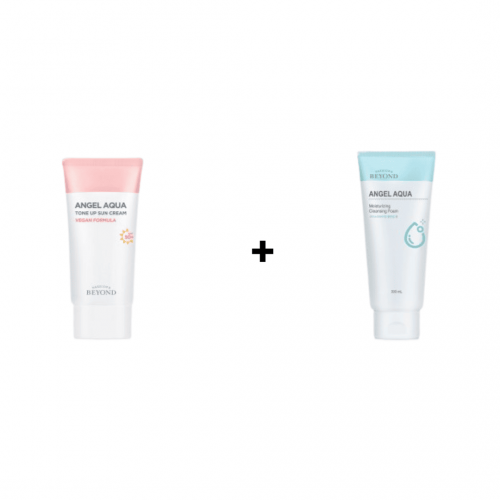 BEYOND Angel Aqua Tone Up Sun Cream SPF50+ PA+++ 50ml + BEYOND Angel Aqua Moisture Cleansing Foam 300ml