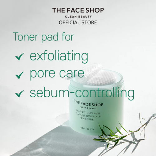 Tea Tree Toner Pads 70 Sheets - Calming, Exfoliating Care, Pore care sensitive skin, Double sided pad