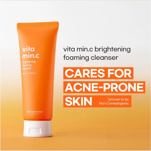 THE FACE SHOP Vitamin Brightening Foaming Cleanser 150ml - Vitamin C Enriched Brightening Cleanser